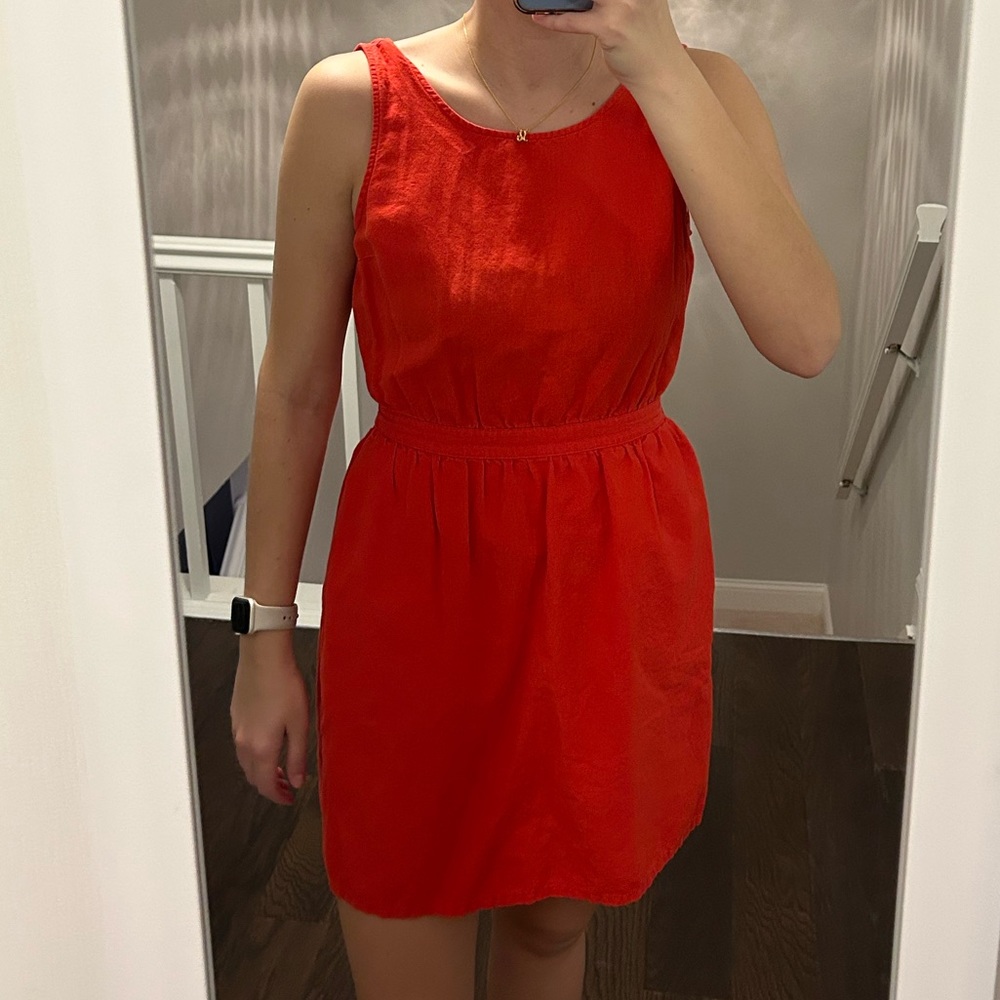GAP open back red mini dress